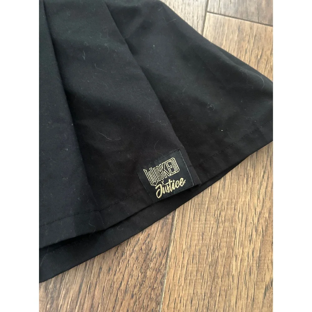 Justice x Wicked Girls XL 16 18 Black Pleated Mini Skirt Broadway Collab Logo